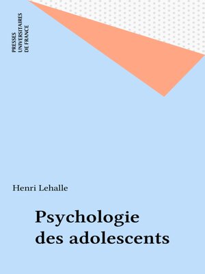 cover image of Psychologie des adolescents